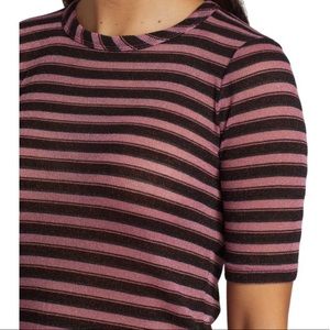 Rag & Bone Striped Metallic T-Shirt | SZ W XS